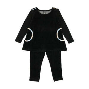 Bee and Dee Black Boy Multicolor Embroidery Loungewear