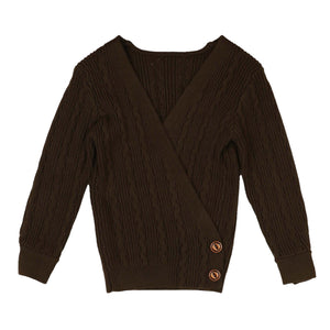 Noma Dark Olive Wrap Textured Sweater