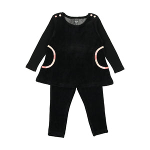 Bee and Dee Black Girl Multicolor Embroidery Loungewear