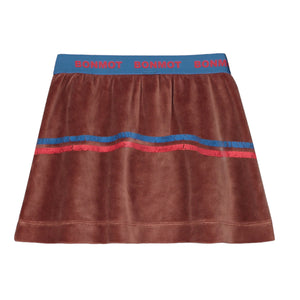 Bonmot Wood Two Stripe Velvet Skirt
