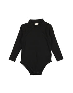 Lil Legs Black Bamboo Mockneck Onesie