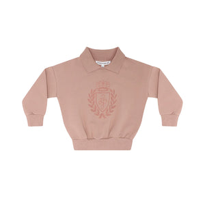 Parni K473 Pink Collar Sweatshirt w/ Logo Flocking