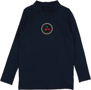 Lil Legs Navy Detail Mockneck