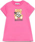 Moschino Azal Pink Toy Bear Logo Print Baby Girl Dress