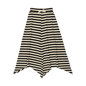 Urbani Black/Cream Stripe Asymmetrical Skirt