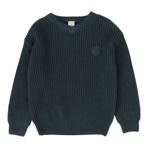 Lil Legs Slate Knit Vneck Sweater