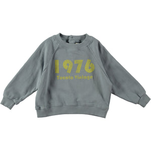 Tocoto Vintage Blue Fleece 1976 Print Baby Sweatshirt