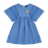 Bonmot Mid Blue Sleeve Stripes Smiley Dress