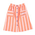 Piupiuchick Orange & Pink Stripes Front Pocket Knee Length Skirt