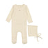 Lilette Ivory Pointelle Circle Footie and Hat Set