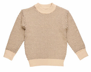 Belati Navy Speckled Knit with Folded Cuff
