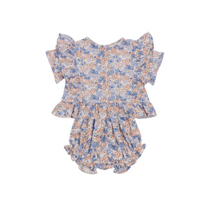 The New Society Meadow Print Baby Blouse & Bloomer Set