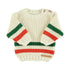 Piupiuchick Ecru w/ Multicolor Stripes Knitted Baby Sweater