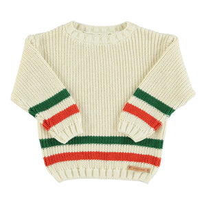 Piupiuchick Ecru w/ Multicolor Stripes Knitted Sweater