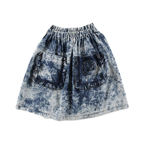 Loud Apparel Blue Dye Nani Knee Length Skirt