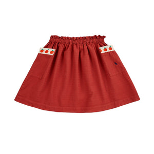 Bobo Choses Burgundy Red Pockets Woven Skirt