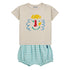 Bobo Choses Off White Baby Happy Mask T-Shirt & Turquoise Vichy Woven Bloomer Set