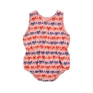 Bobo Choses Pink Baby Ribbon Bow All over Woven Romper