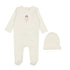 Lilette White Doll Embroidered 2Pc Set (Footie + Hat)