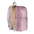 State Pink Metallic Silver Double Pocket Backpack