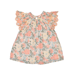 Louis Louise Pink Stripe Lurex Vintage Flower Jinny Baby Dress