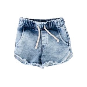Minikid Light Blue Jeans Raw Shorts