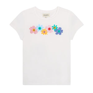 Sonia Rykiel White T-Shirt with Flower Letters
