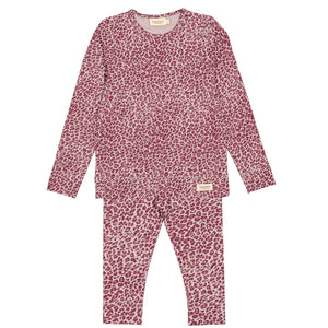 Marmar Berry Leopard Long Sleeve Top & Legging Set