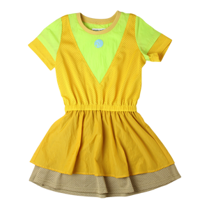 Raquette Tri-Sun Golden Yellow Nylon Mesh Tennis Dress