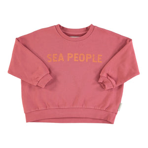 Piupiuchick Pink w/ "Sea People" Print Sweatshirt