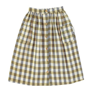 Piupiuchick Brown Checkered Long Pocket Skirt