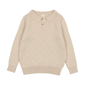Lil Legs Natural Boys Knit Polo