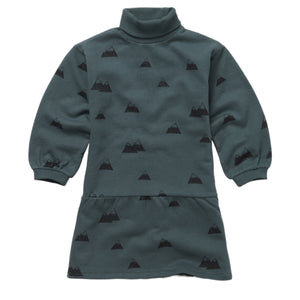 Sproet and Sprout Smoke Pine Mountains Print Turtle Neck Dress