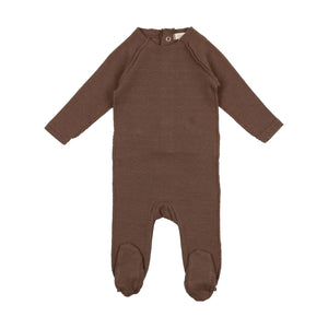 Lilette Taupe Stitch Ribbed Footie