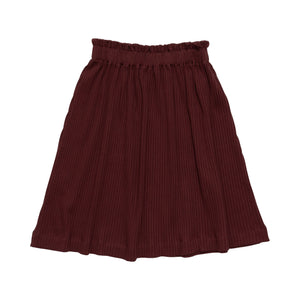 Wynken Marroon Animaux Ribbed Skirt