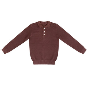 Kipp Plum Polo Knit Sweater