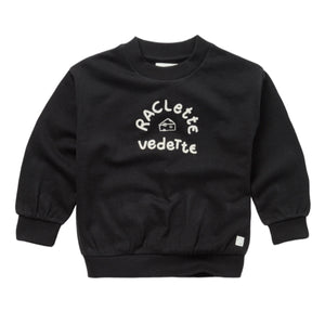Sproet and Sprout Black Raclette Vedette Embroidery Sweatshirt