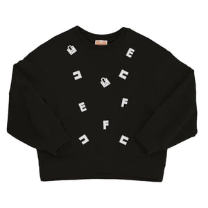 Elisabetta Franch Black All Over Logo Patch Sweatshirt