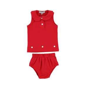 Bace Red Pique Baby Set