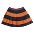 Ermano Scervino Navy/Orange Stripe All Over Print Pleated Skirt