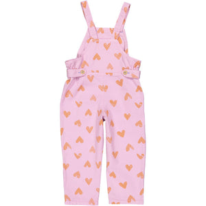 Piupiuchick Lavender W/ Orange Hearts All Over Baby Jumpsuit