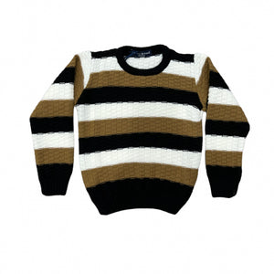 Manuelle Frank Camel Black Stripe Sweater