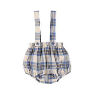Bamboo Navy Plaid Suspender Bloomers