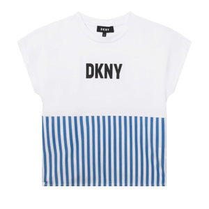 DKNY White Striped Tee-Shirt