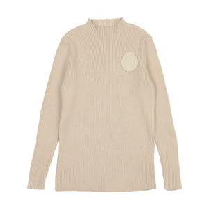 Lil Legs Natural Crest Knit Funnel Neck Sweater