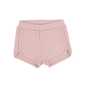 Lil Legs Petal Pink Ribbed Track Shorts