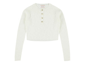 Morley White Girls Cropped Long Sleeve Sweater