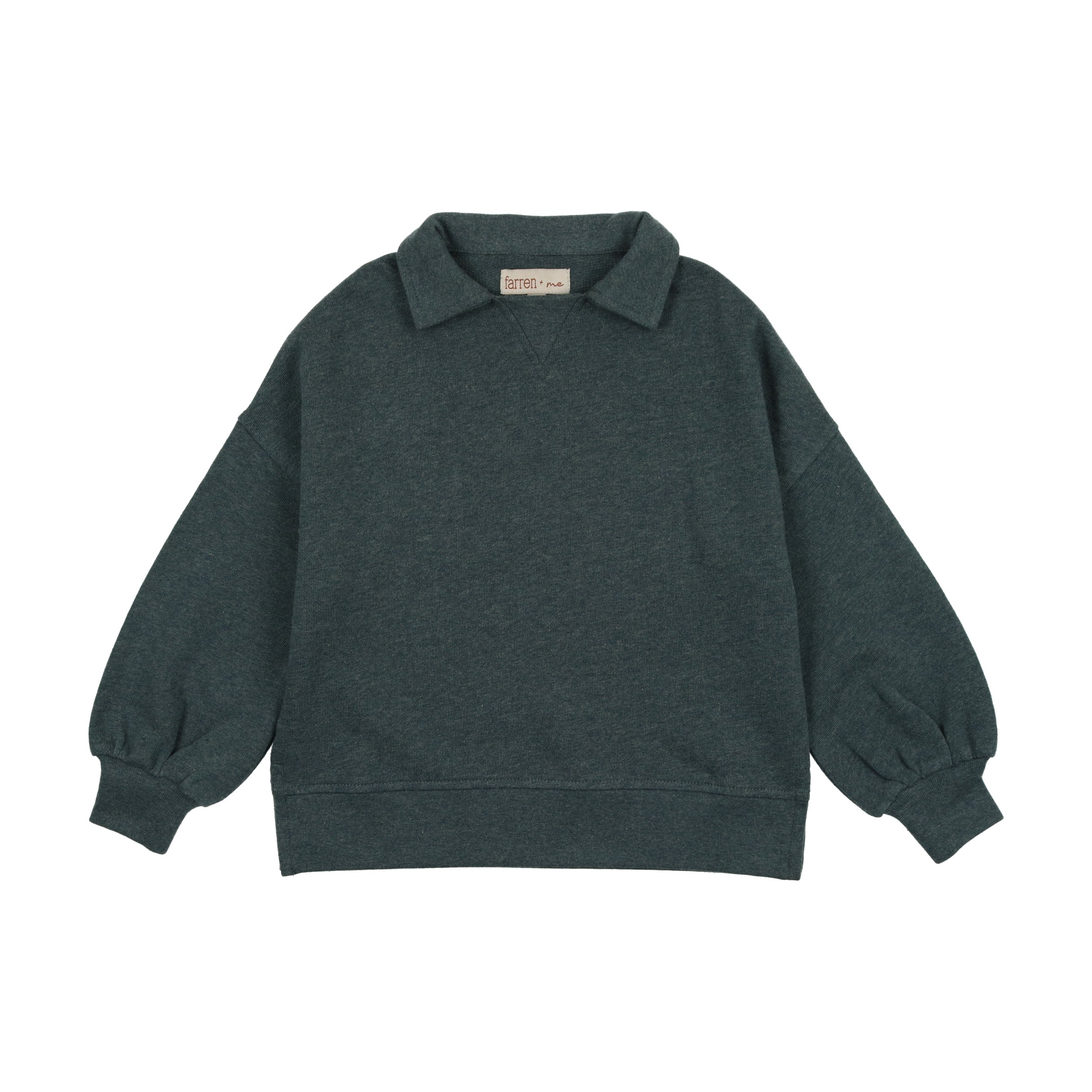 Farren + Me Blue Granite Raglan Polo Sweatshirt