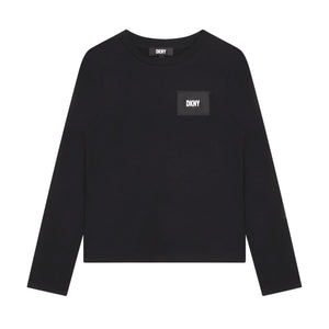 DKNY Black Cotton Jersey Long Sleeve T-shirt