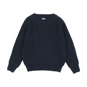 Lil Legs Navy Chunky Knit Sweater